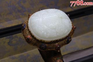 和田玉籽料"纯银鎏金镶嵌珐琅彩